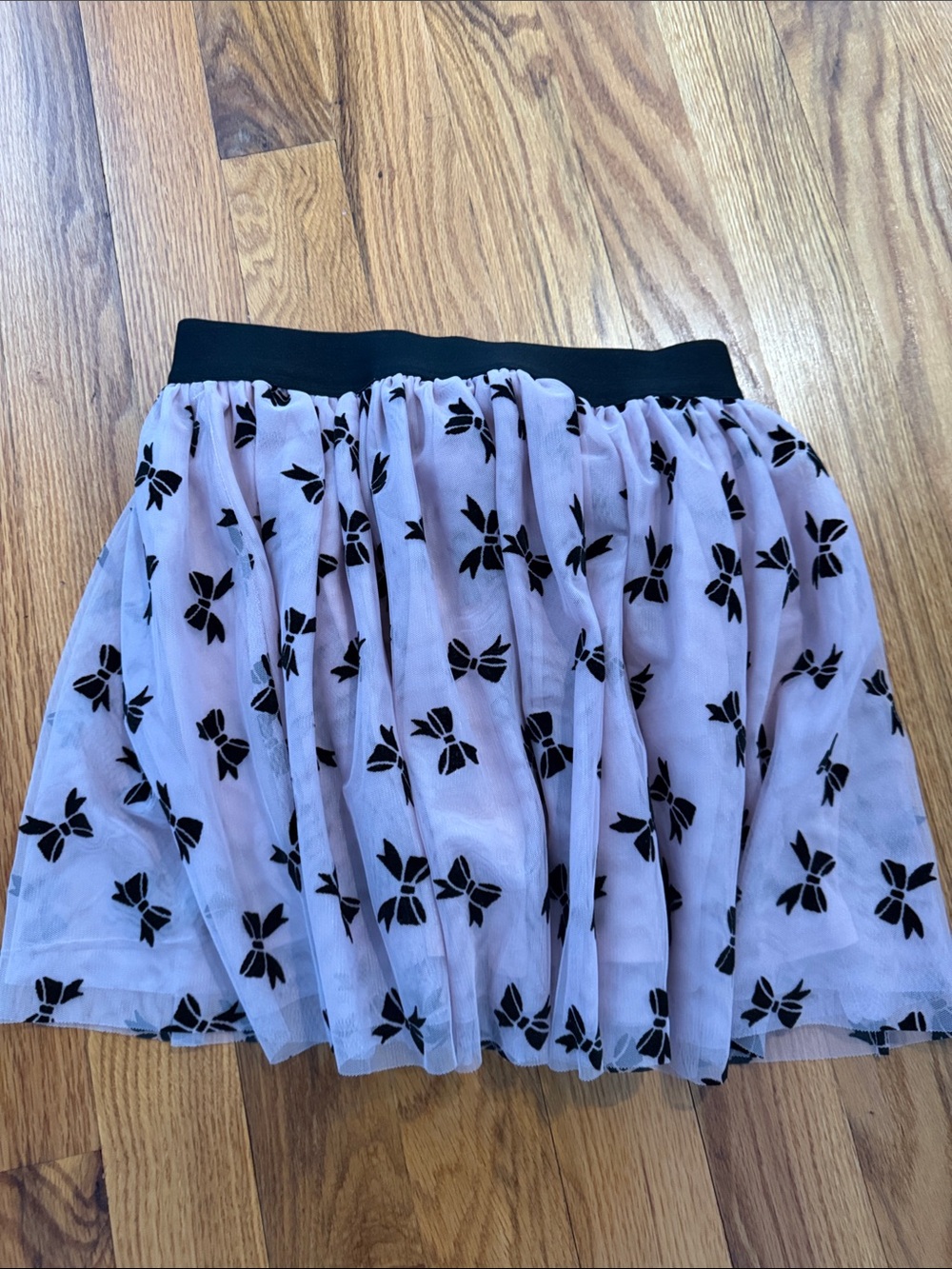 Amy Byer Pink Tulle Skirt with Black Bows